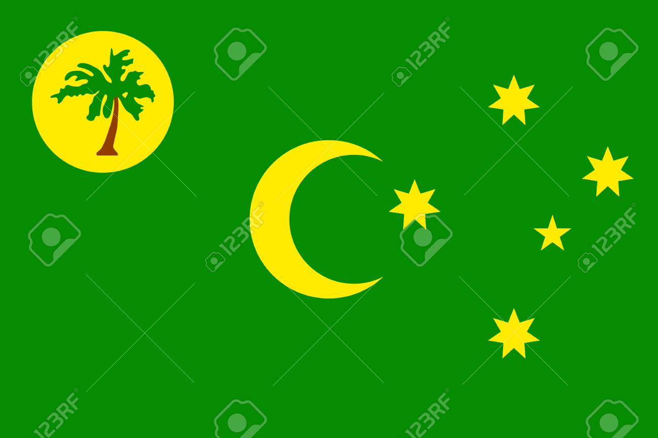 79098056 vector national flag of cocos keeling islands patriotic sign in official country color and moon star
